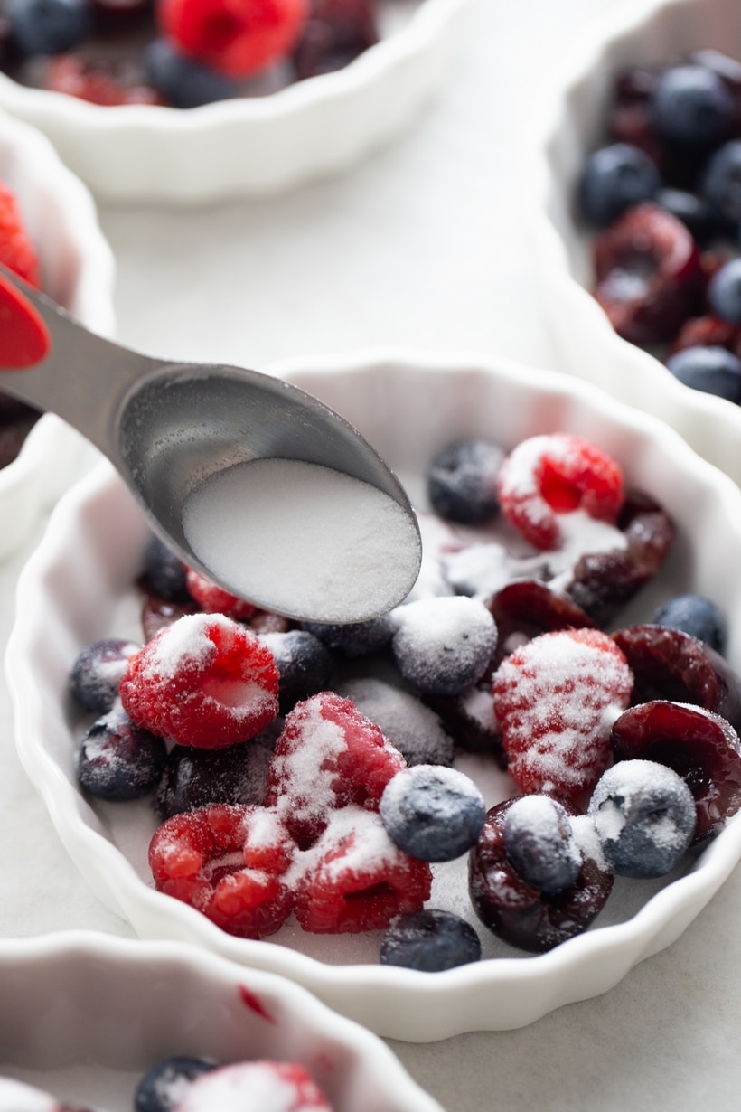 Clafoutis can be served warm, room temperature or cold, right out of the refrigerator. Everyone seems to like it a different way. I personally prefer it slightly warm dusted with confectioners' sugar and a dollop of whipped cream. adding sugar to clafoutis