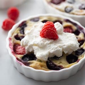 mixed berry and cherry clafoutis