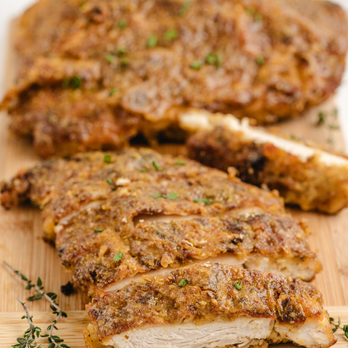 Crispy Maple Mustard Glazed Chicken Cutlets