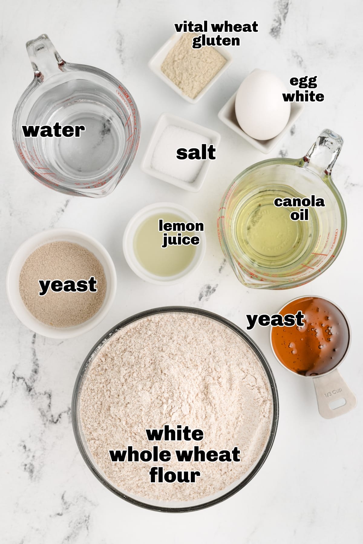 This honey whole wheat sandwich bread has been made countless times, and it never disappoints. It’s the go-to for sandwiches and toast, and it's so simple to whip up. ingredients