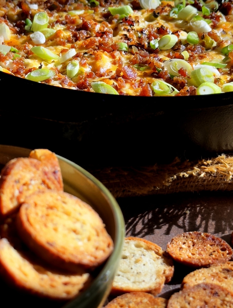 This hearty dip checks all the boxes that make a warm and creamy dip a classic - big flavor, gooey cheese and in this case, smoky bacon. cheesy bacon dip