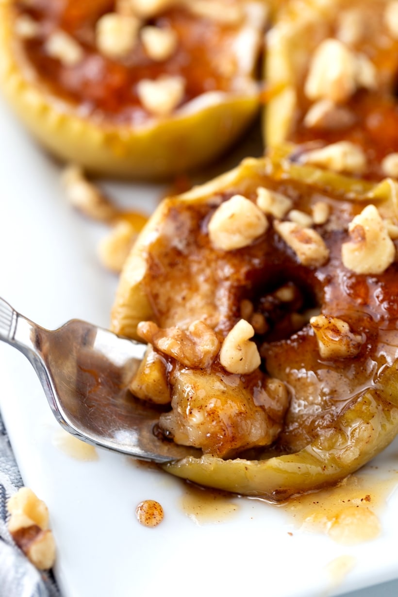 Baked apples maple walnut sauce