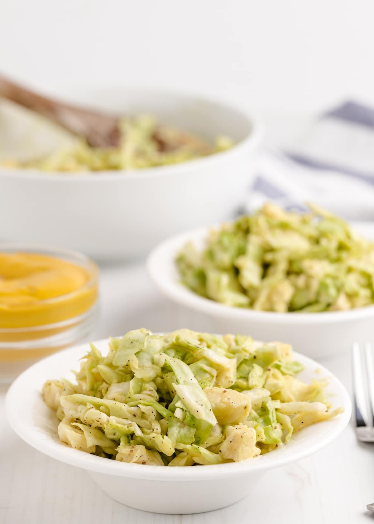 This Tennessee-Style Mustard Coleslaw is a classic with a twist, where yellow mustard adds an extra kick. It’s not just a great side; it’s perfect for piling on burgers or hot dogs, too. coleslaw with mustard