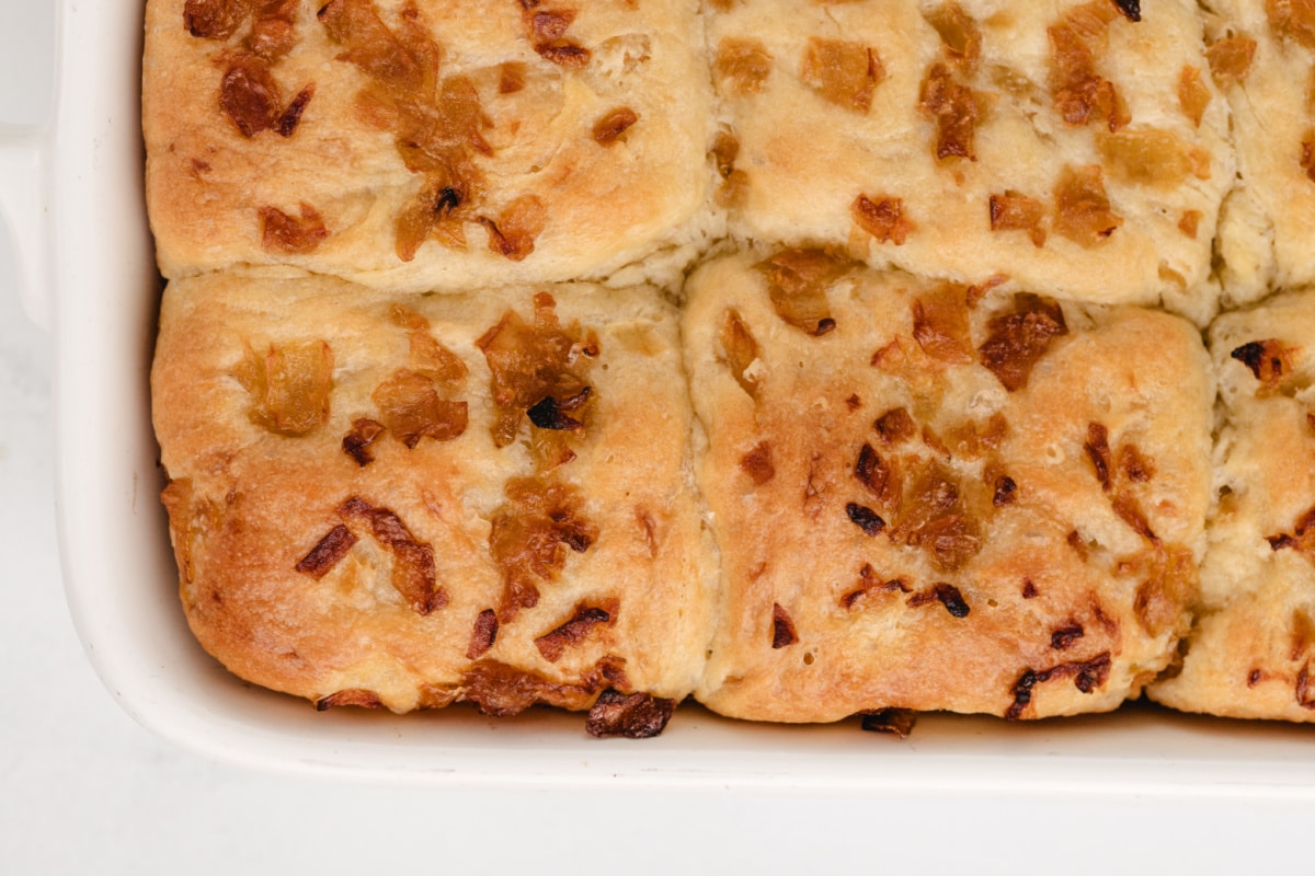 No-Knead Onion Rolls