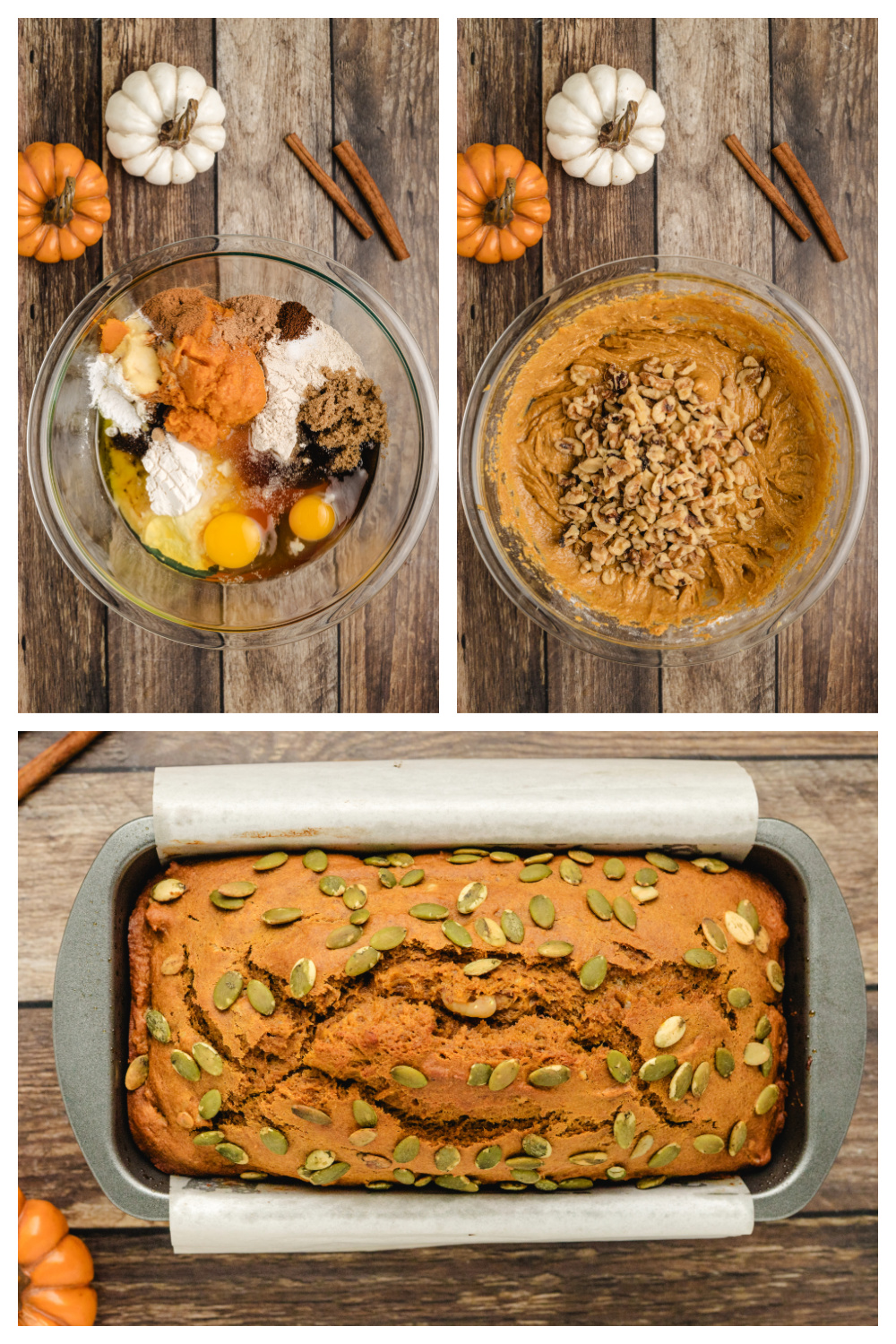 How to make lightened-up pumpkin bread step by step.