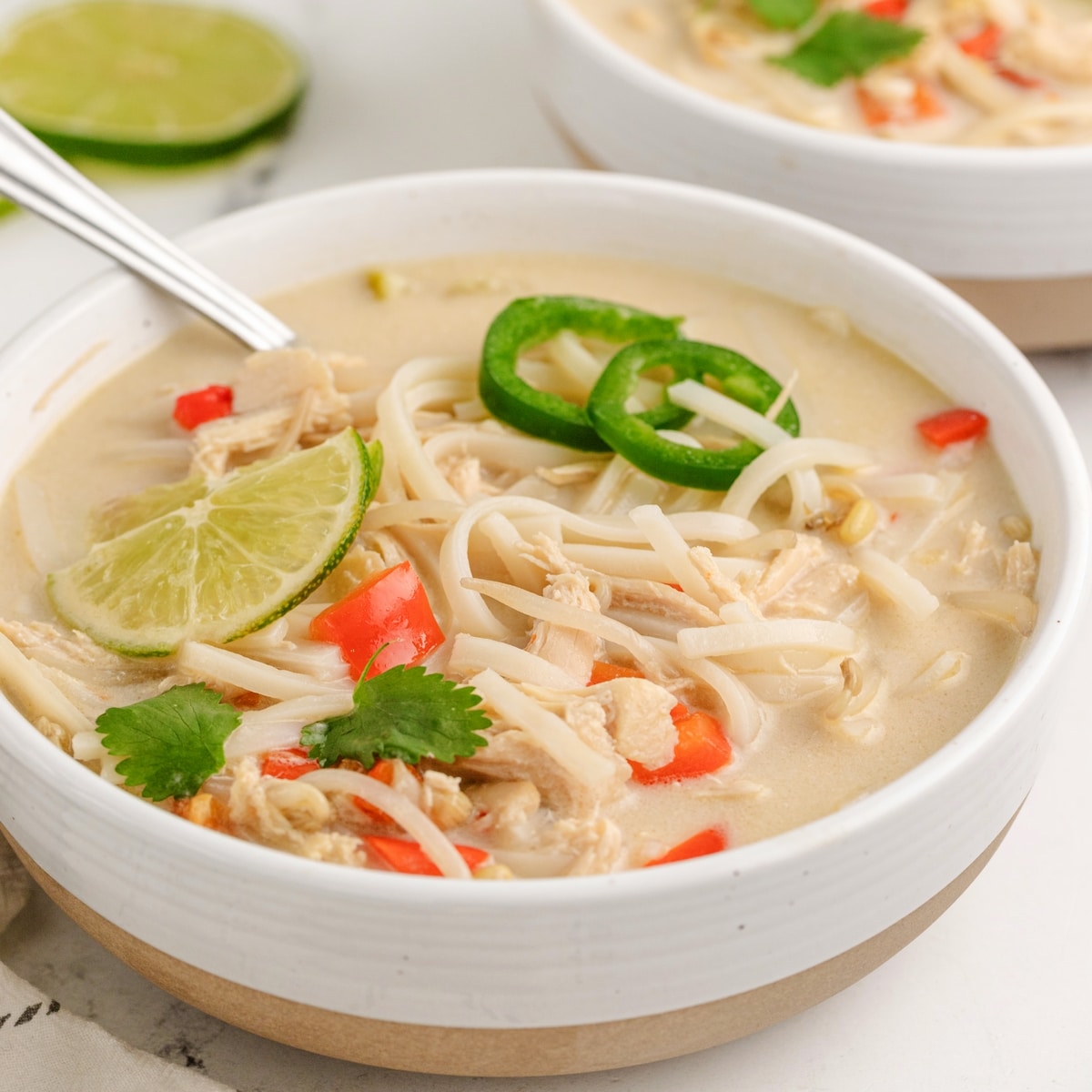 Slow Cooker Thai Chicken Noodle Soup
