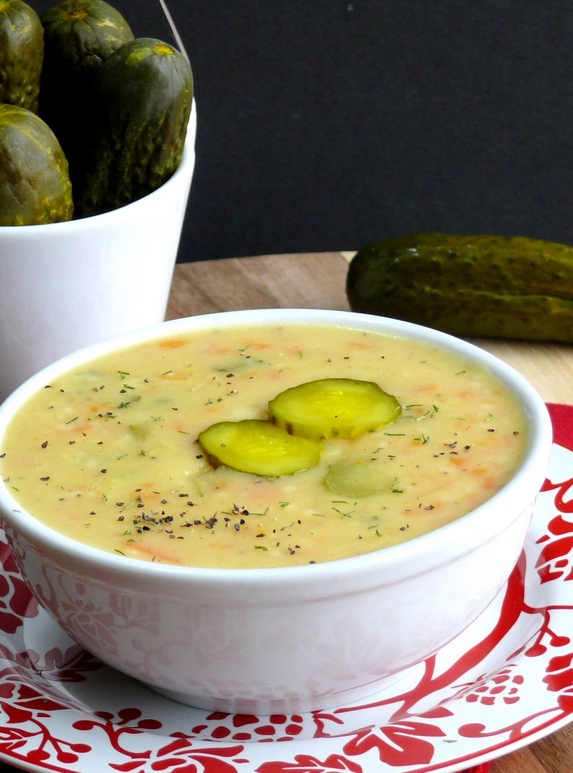 Bowl of pickle soup 
