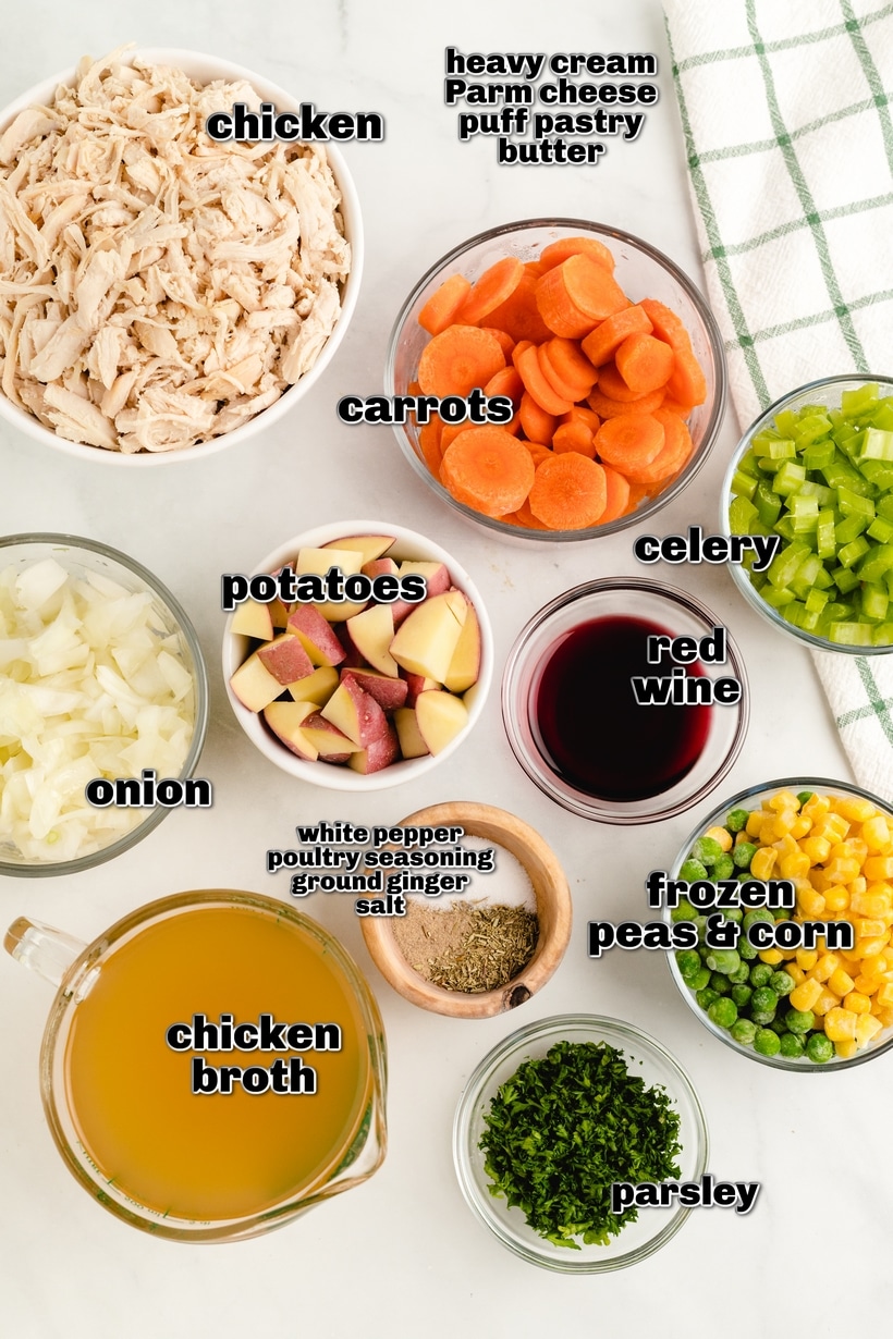 This chicken pot pie soup is a perfect comfort meal. The thick, creamy base is rich and hearty, with all the cozy flavors of chicken pot pie in soup form. ingredients