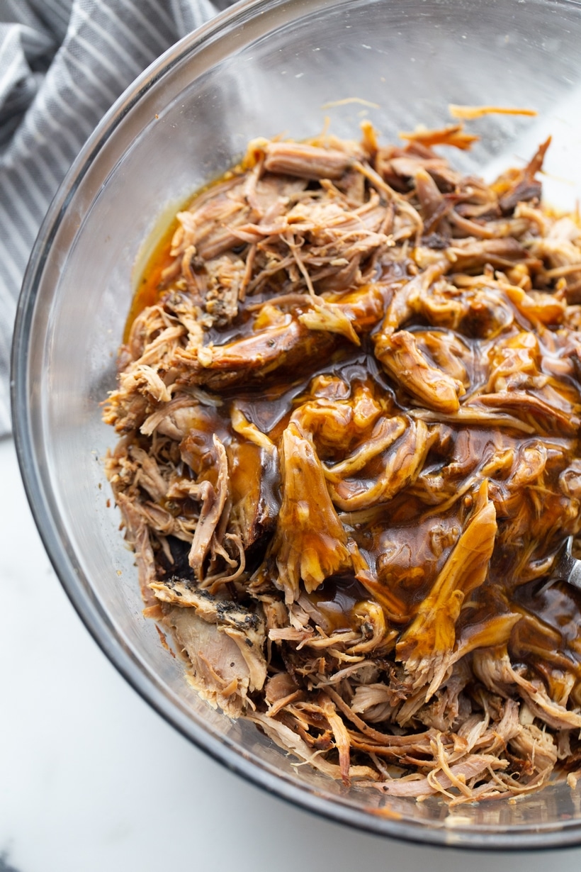 Pulled pork with sauce.