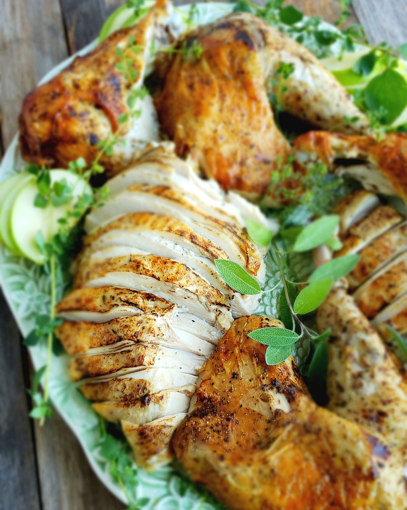 This Mayonnaise Turkey is self-basting, just one of the reasons it is the best turkey you will ever make. Even the juicy leftovers will have you wondering why you've made your turkey any other way. #turkey #mayonnaiseturkeyrecipe #mayonnaiseturkey #mayonnaisethanksgivingturkey #turkeyrecipes #thanksgivingturkey #juicythanksgivingturkey #turkeybrine #juicyturkey