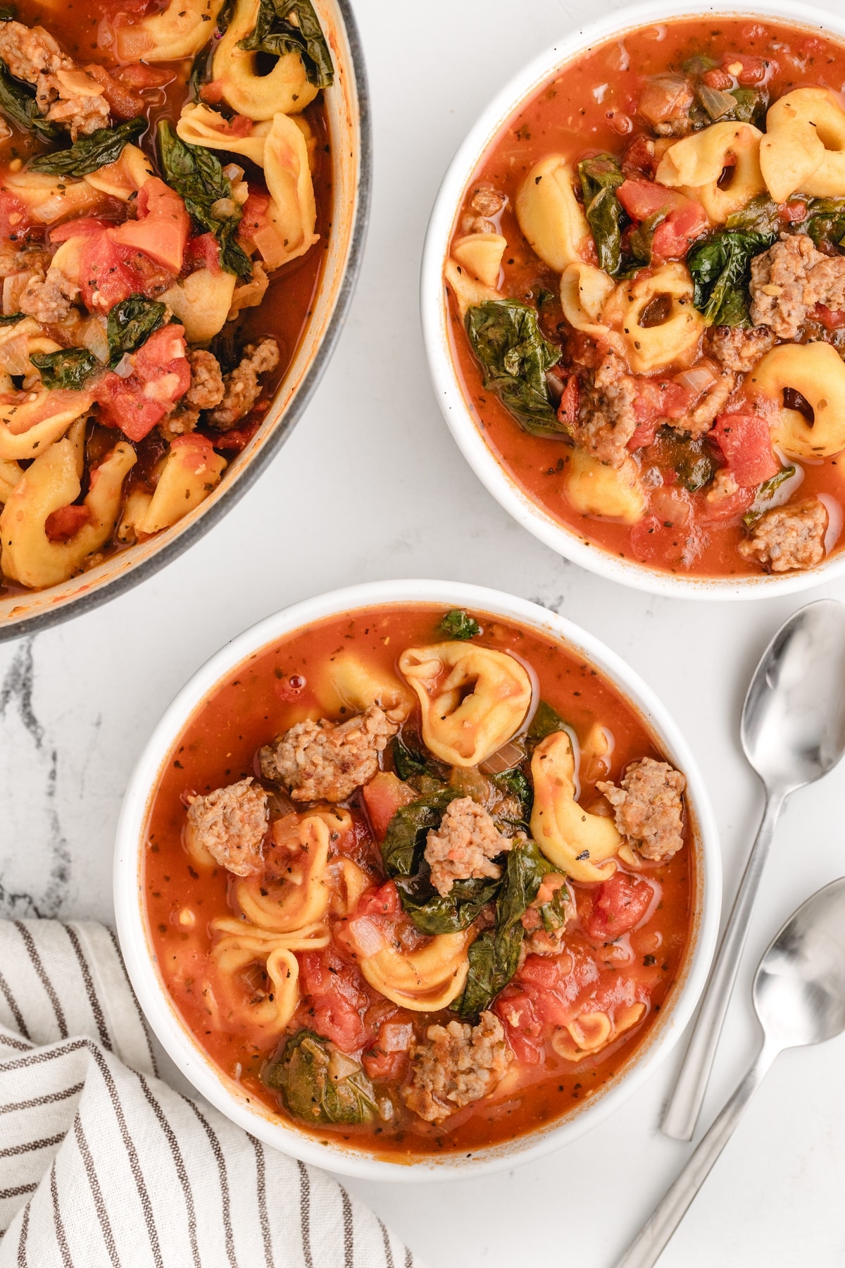 Italian sausage tortellini soup hits all the right notes—hearty, flavorful, and ready in no time. Serve with some crusty bread for an easy, satisfying dinner. sausage soup with pasta