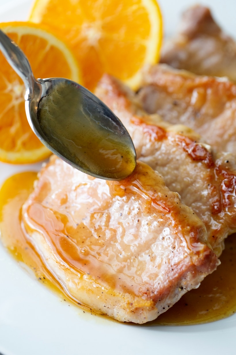 boneless Pork chops with glaze 