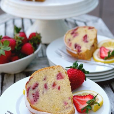 Strawberry Lemon Cream Cheese Pound Cake