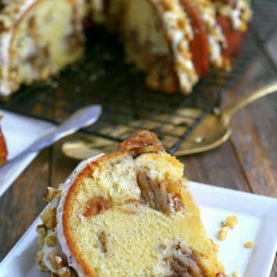 Apple Chai Cake with Maple Cream Cheese Drizzle