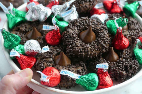 The Easiest Triple Chocolate KISS Cookies