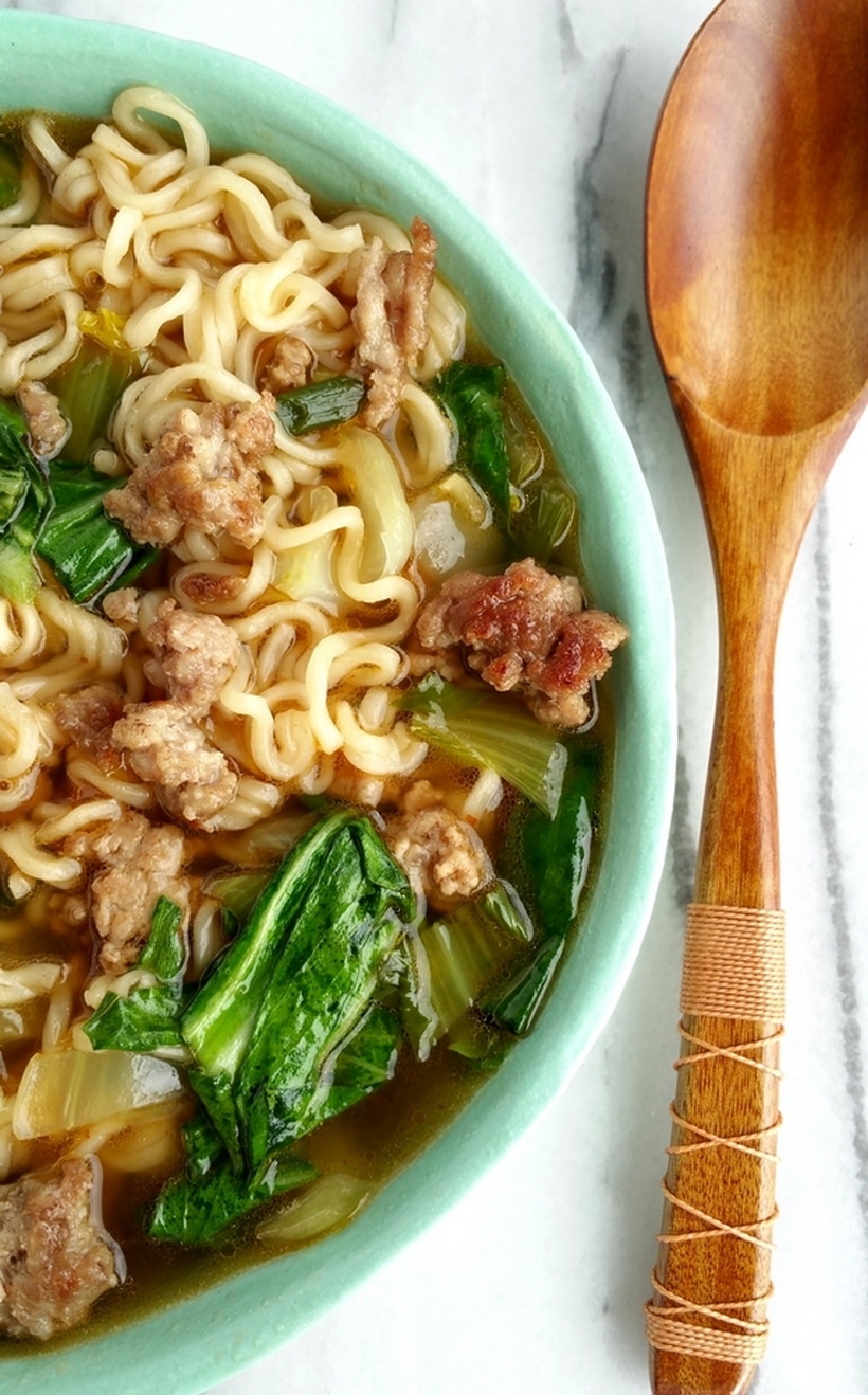 Life-changing Gingery Pork Ramen because honestly, it's going to rock your world. The ground pork turns this ramen into a hearty meal with a pop of flavor you've never quite tasted before. This is one of the first meals my son requests when he returns home from college because it's that good, not to mention so easy to make. gingery pork ramen