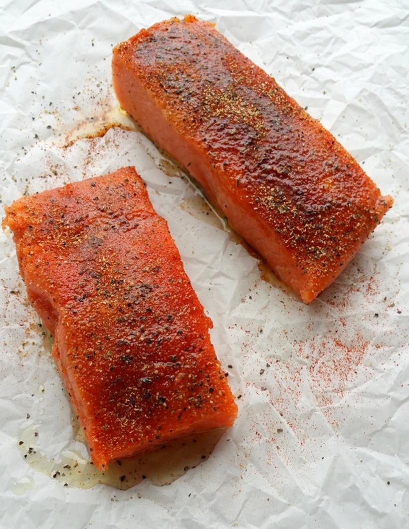 I would have never guessed making salmon in an air fryer would have produced the most tender and juicy salmon every time. I promise this Perfect Air Fryer Salmon will become your new way to conquer salmon in the kitchen from NoblePig.com. #airfryer #airfryerrecipe wild caught salmon pieces