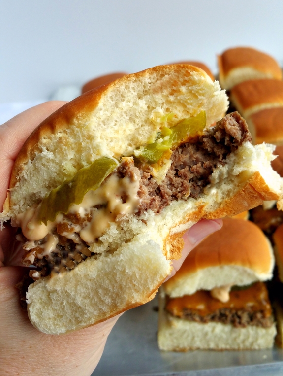 Sheet Pan Sliders with Copykat Big Mac Sauce