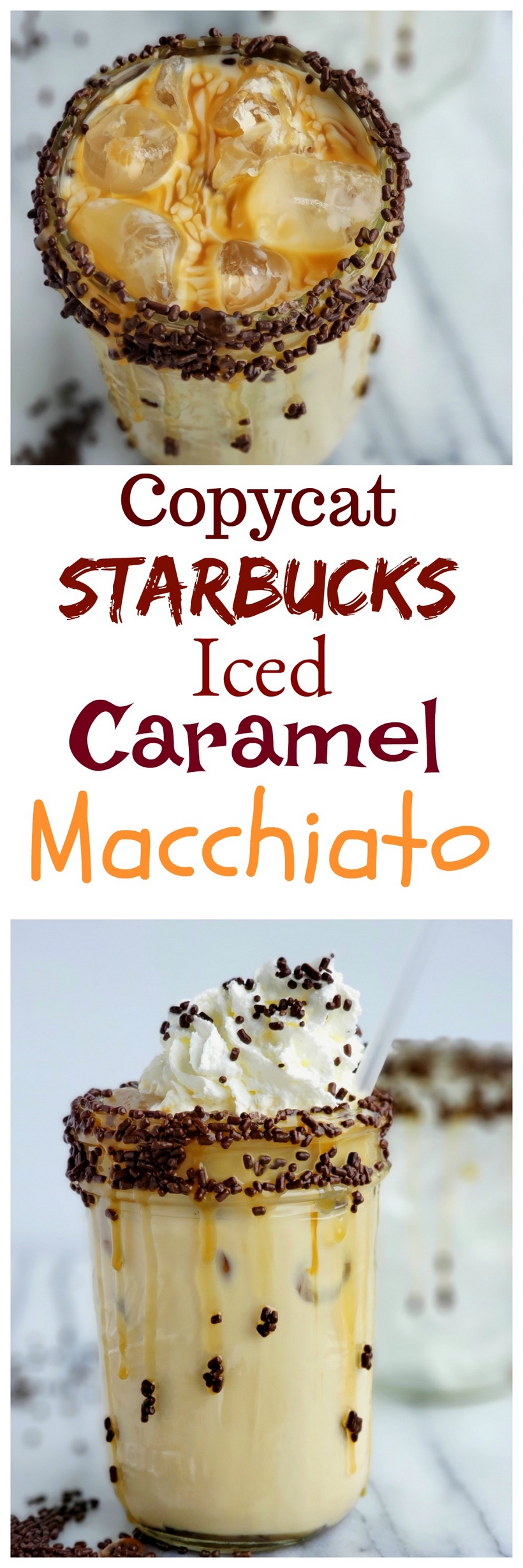 Save yourself a ton of money by preparing this Copycat Starbucks Iced Caramel Macchiato at home. It's so easy to put together with just a few basic ingredients. vanilla macchiato