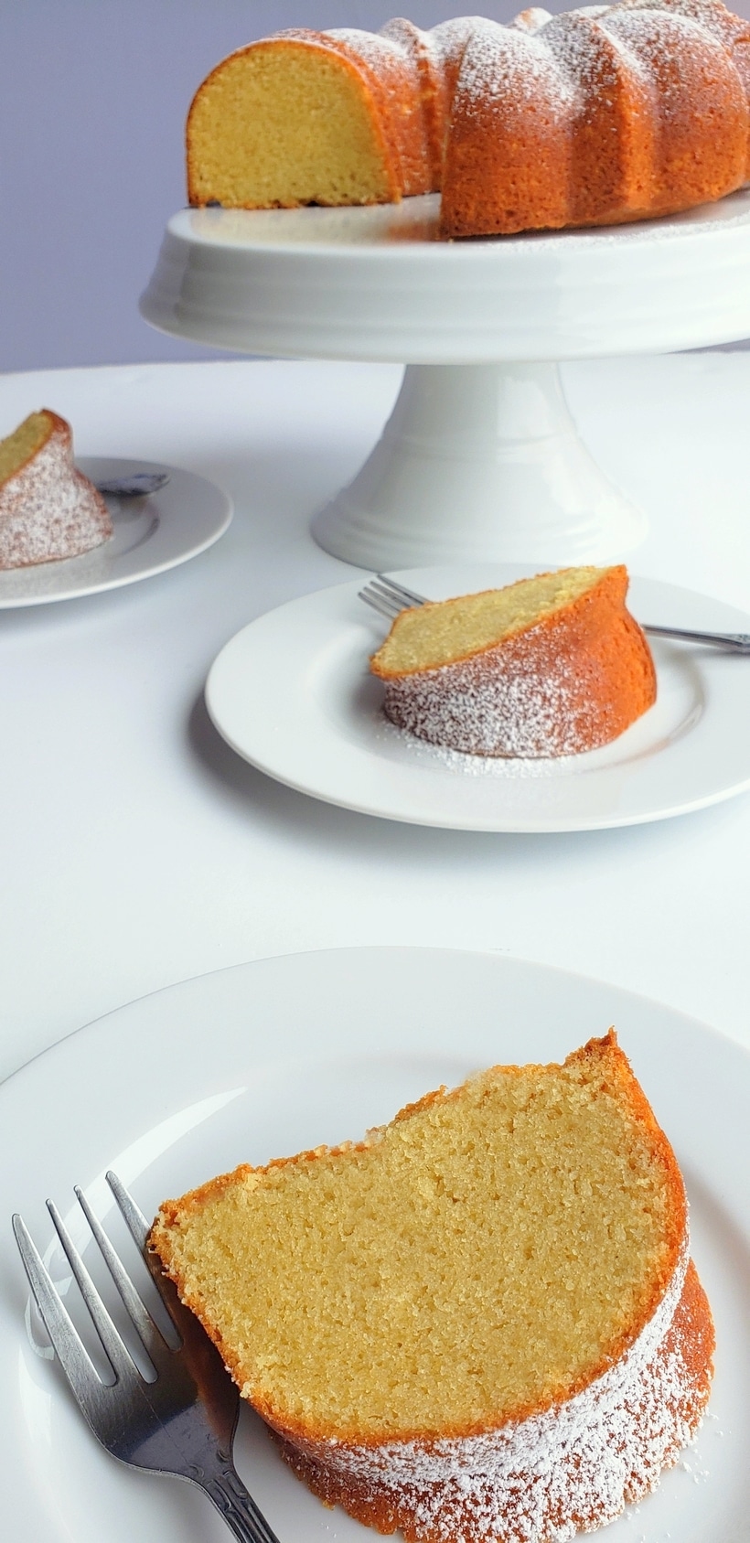 RumChata Bundt Cake slices. Slices of Bundt Cake
