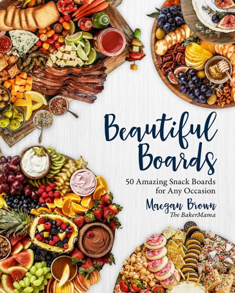 This Santa Snack Board is the perfect holiday centerpiece for every gathering this season. Not only is this healthy snack board festive and fun, it uses simple ingredients everyone loves. This Santa Board transports easily, feel free to take it along to every celebration this season. #noblepig #santasnackboard #diysantasnackboard #diy #healthysnackboard #christmas #christmasrecipes #easychristmasrecipes #holidayrecipes #santafood #santa #holidayentertaining #holidayfood #christmasappetizer Cover of beautiful boards cookbook.