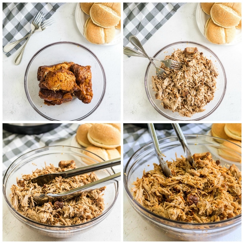 Instant Pot Pulled Pork with barbecue sauce is made to be piled high on your favorite bun. This flavor-packed pulled pork is fall-apart tender and will be ready in no-time for dinner tonight. 4 pound pork shoulder instant pot
