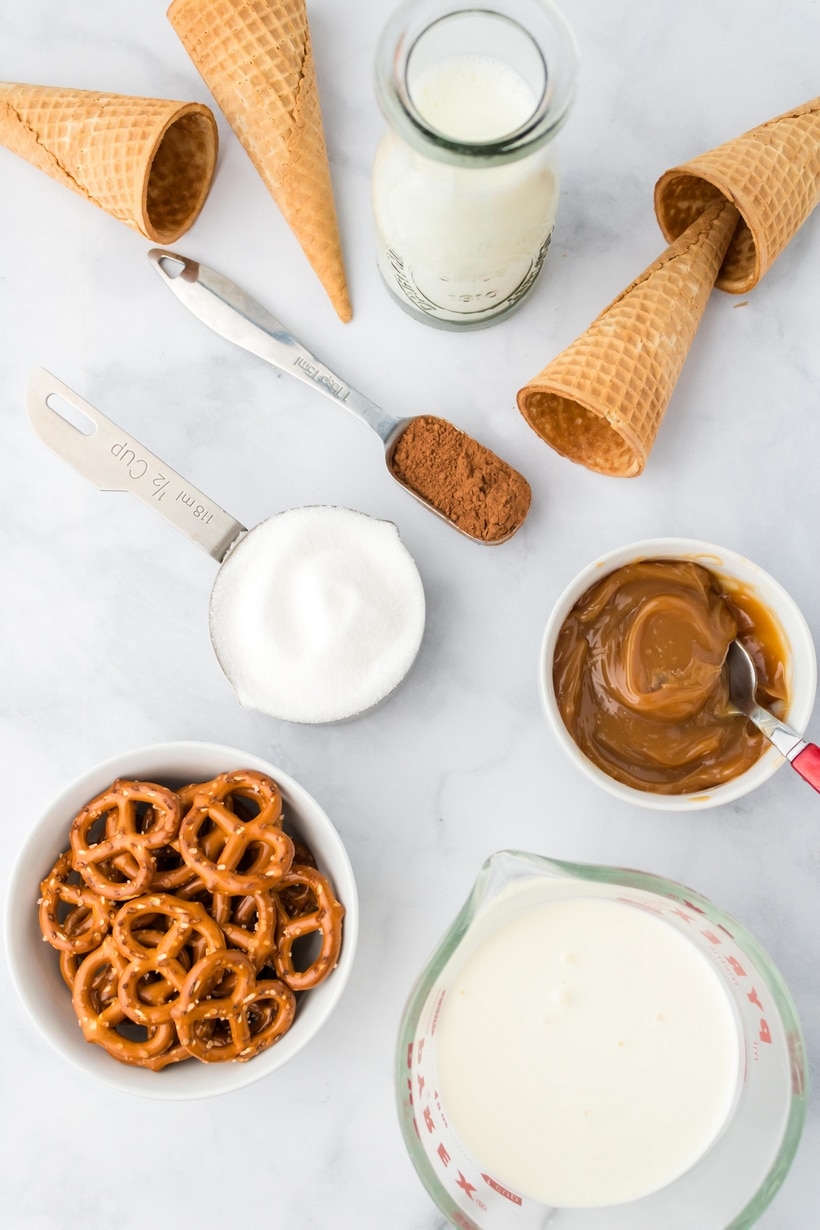 No special equipment is necessary to make this no churn, ultra-creamy, chocolate pretzel ice cream ingredients no churn ice cream