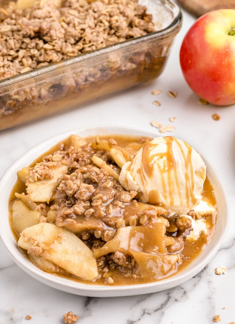 Bring all the caramel apple vibes into your kitchen with this Butterscotch Apple Crisp. Baked until perfectly chewy, it's even better with a scoop of your favorite ice cream on top. easy apple crisp recipe