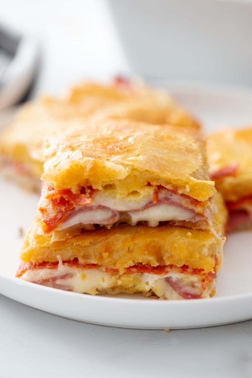 A complete antipasto tray baked between the flaky and tender crust of refrigerated crescent dough. Serve a a main dish or a party starter and watch them disappear. Pillsbury antipasto squares