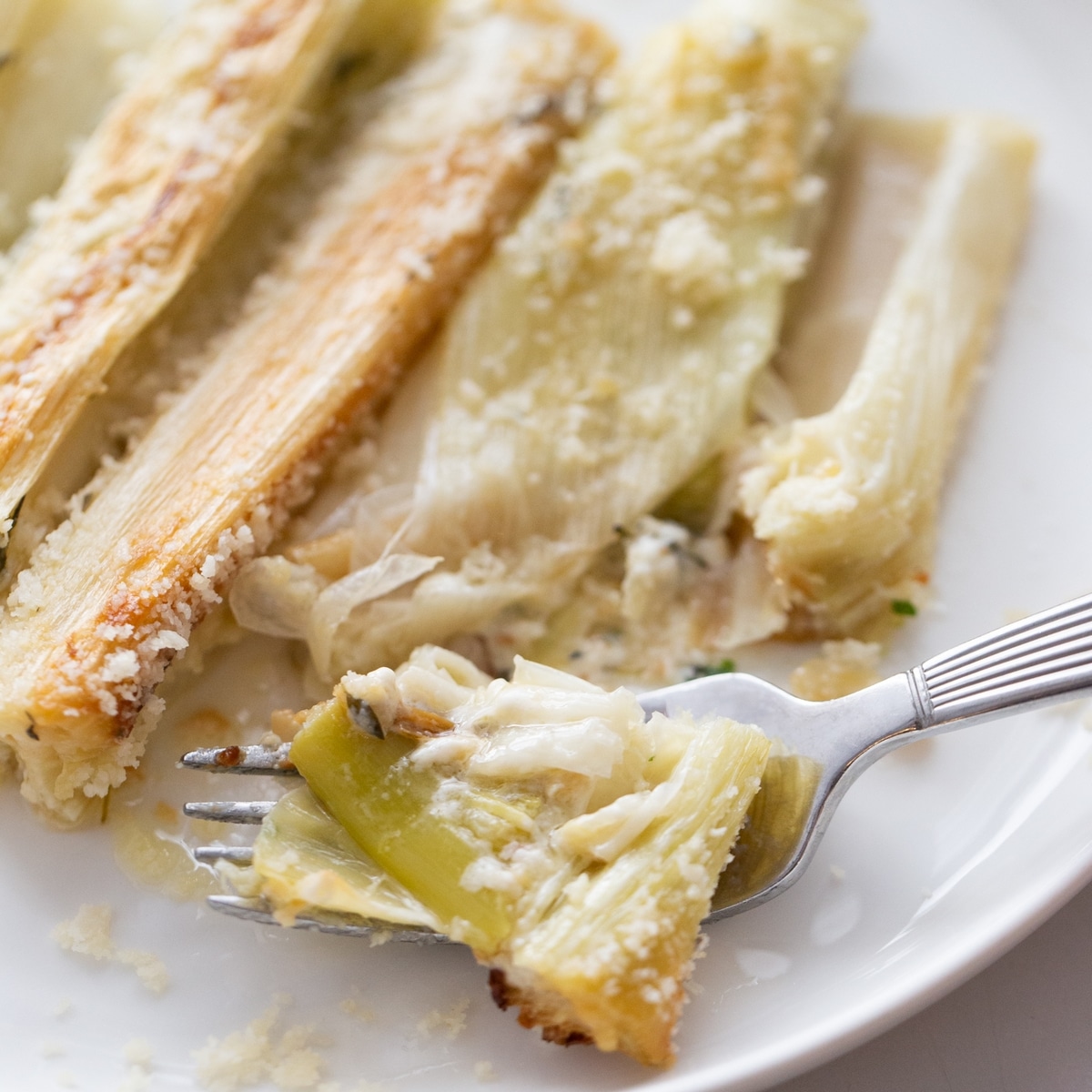 creamy roasted leeks