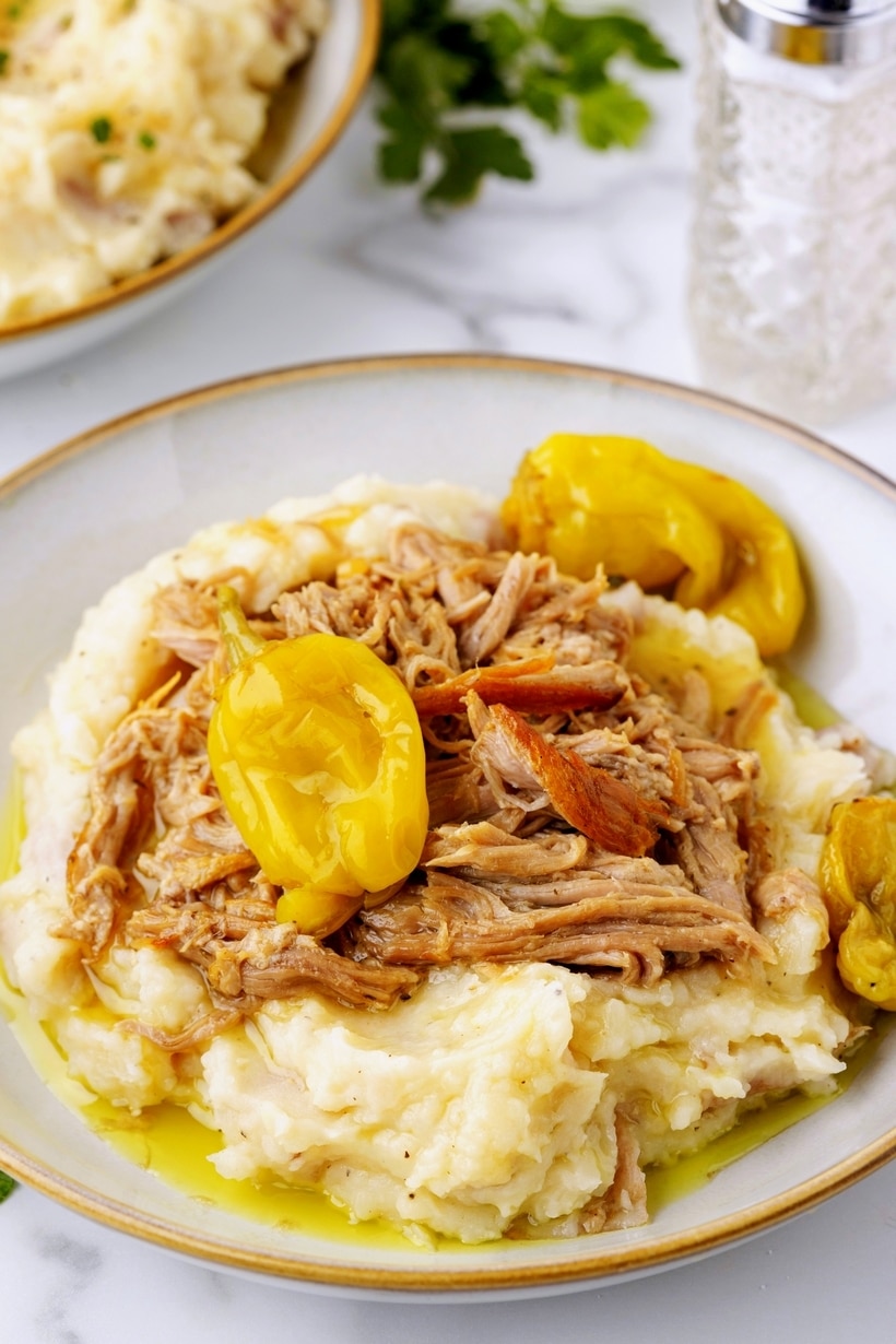 Mississippi pork roast made in the slow cooker takes only ten minutes to prepare and is packed with mouth-watering flavor even your pickiest eaters will love. slow cooker mississippi pork roast