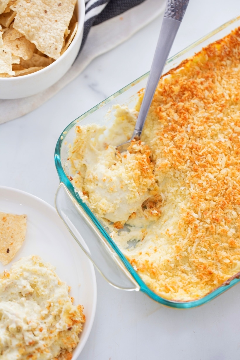 Jalapeno Popper Dip in a baking dish Jalapeño Popper Dip in a baking dish