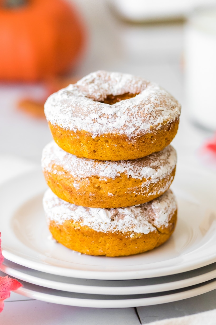 Pumpkin Cake Donuts are here to celebrate the season and turn your regular breakfast routine into something special. The perfect sweet treat with your morning coffee or tea. pumpkin cake donuts