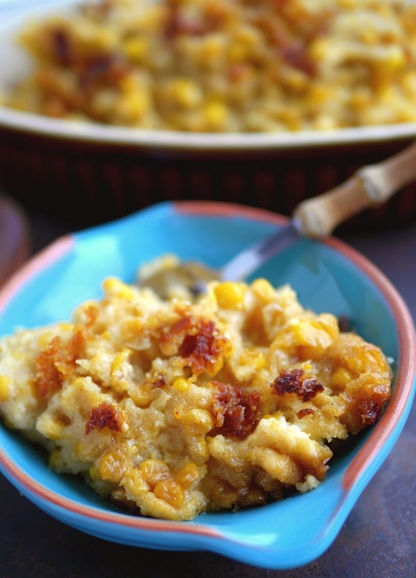 Serve this decadent Slow Cooker Sweet Corn Pudding right next to the turkey this season. And if you're lucky enough to have leftovers, it tastes just as amazing the next day. corn pudding
