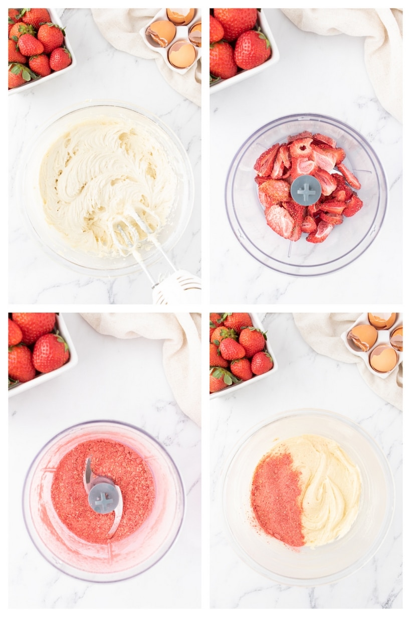 how to make strawberry and vanilla marble cake