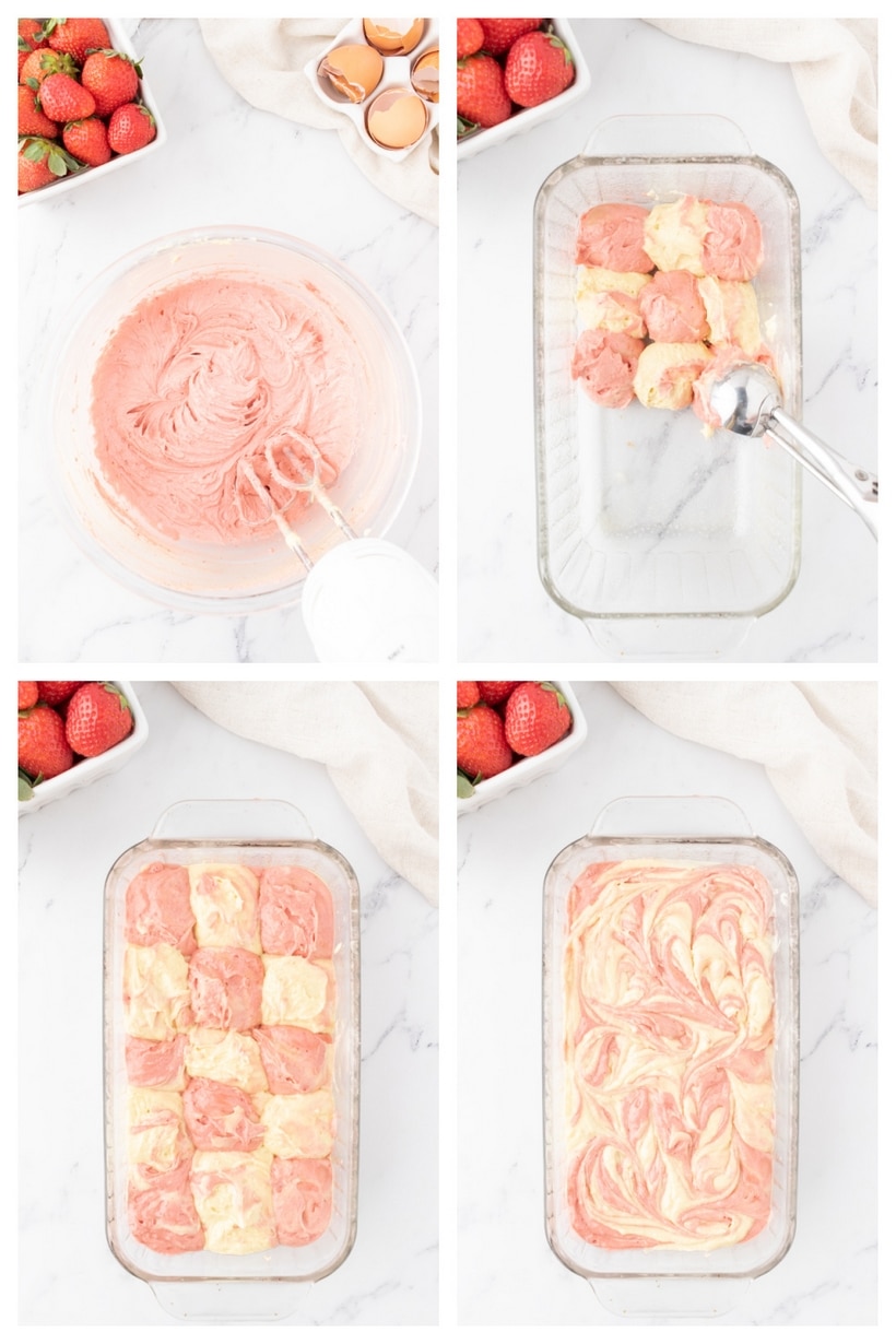 strawberry vanilla marble cake