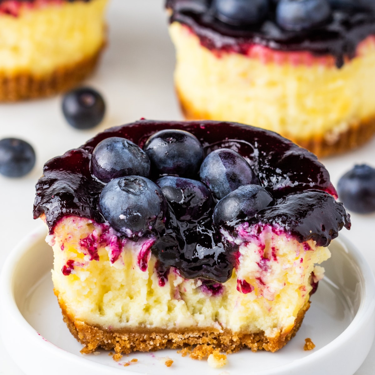 Blueberry-Topped Mini Cheesecakes