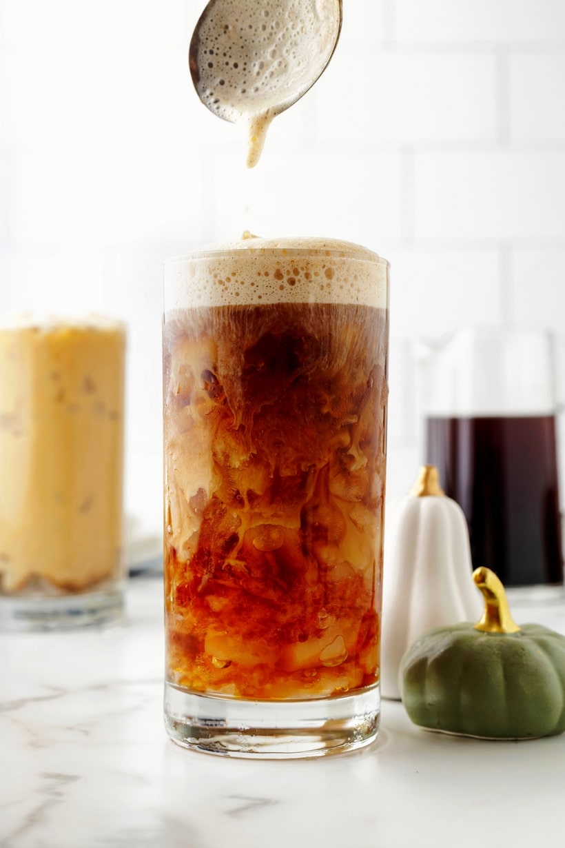 Velvety, energizing (because caffeine), and indulgently rich, my homemade version of Pumpkin Spice Cold Brew is a match for this fall-themed coffeehouse treat. pumpkin cream cold brew