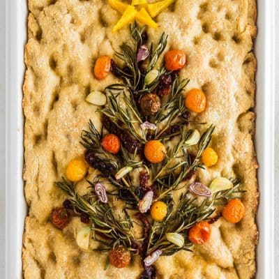 Christmas tree focaccia bread