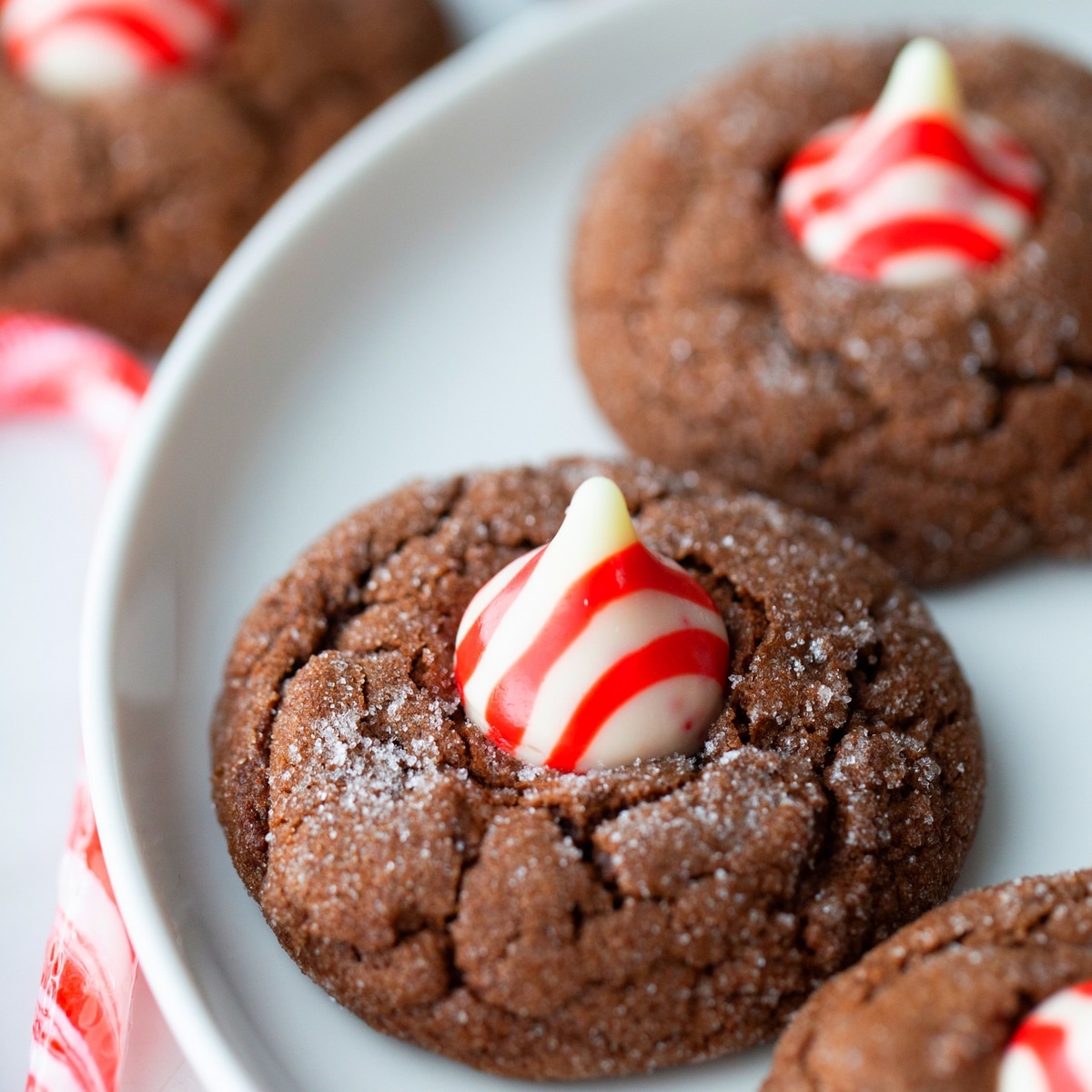 Dark Chocolate Peppermint Crackle Cookies