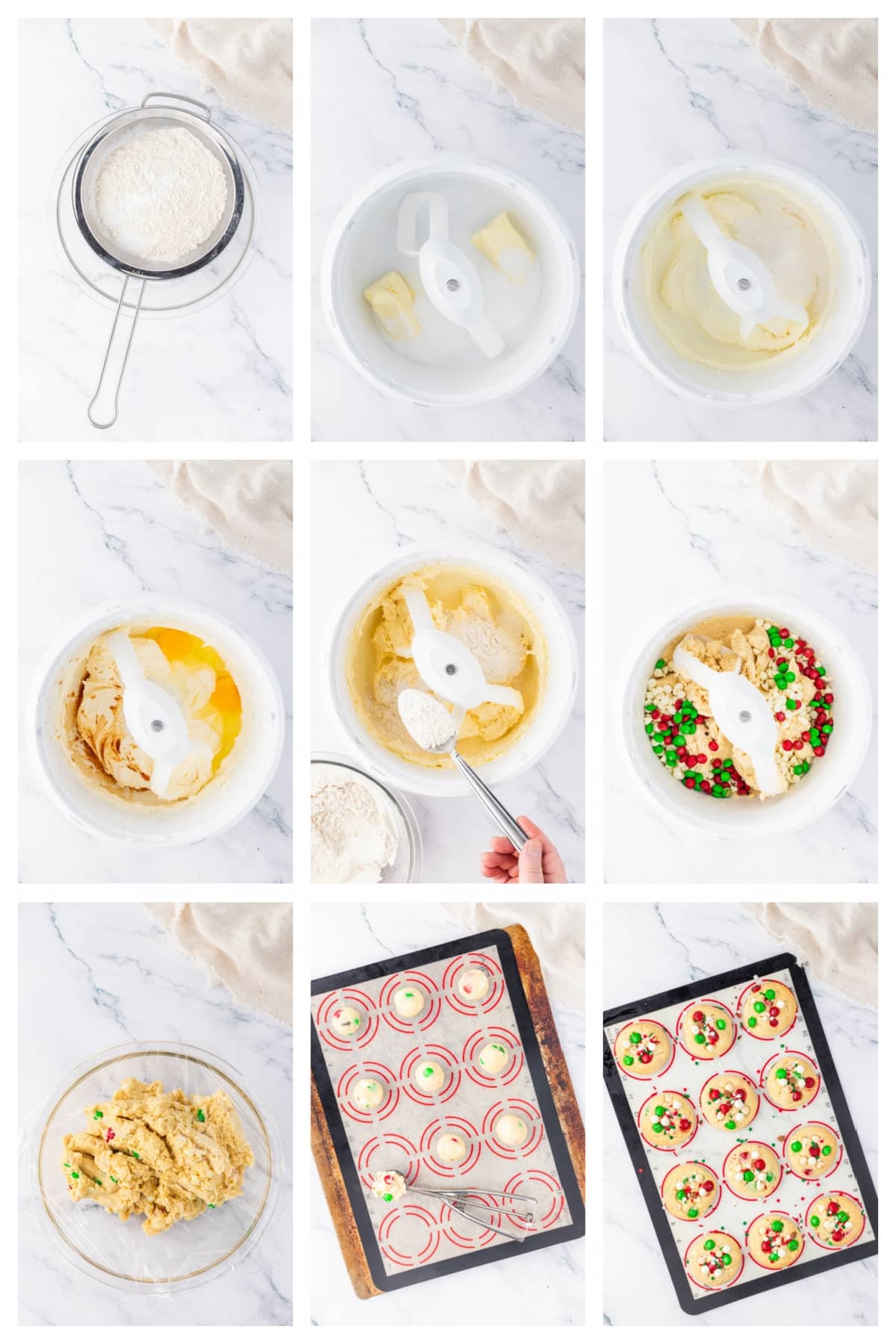 step by step collage making the cookies