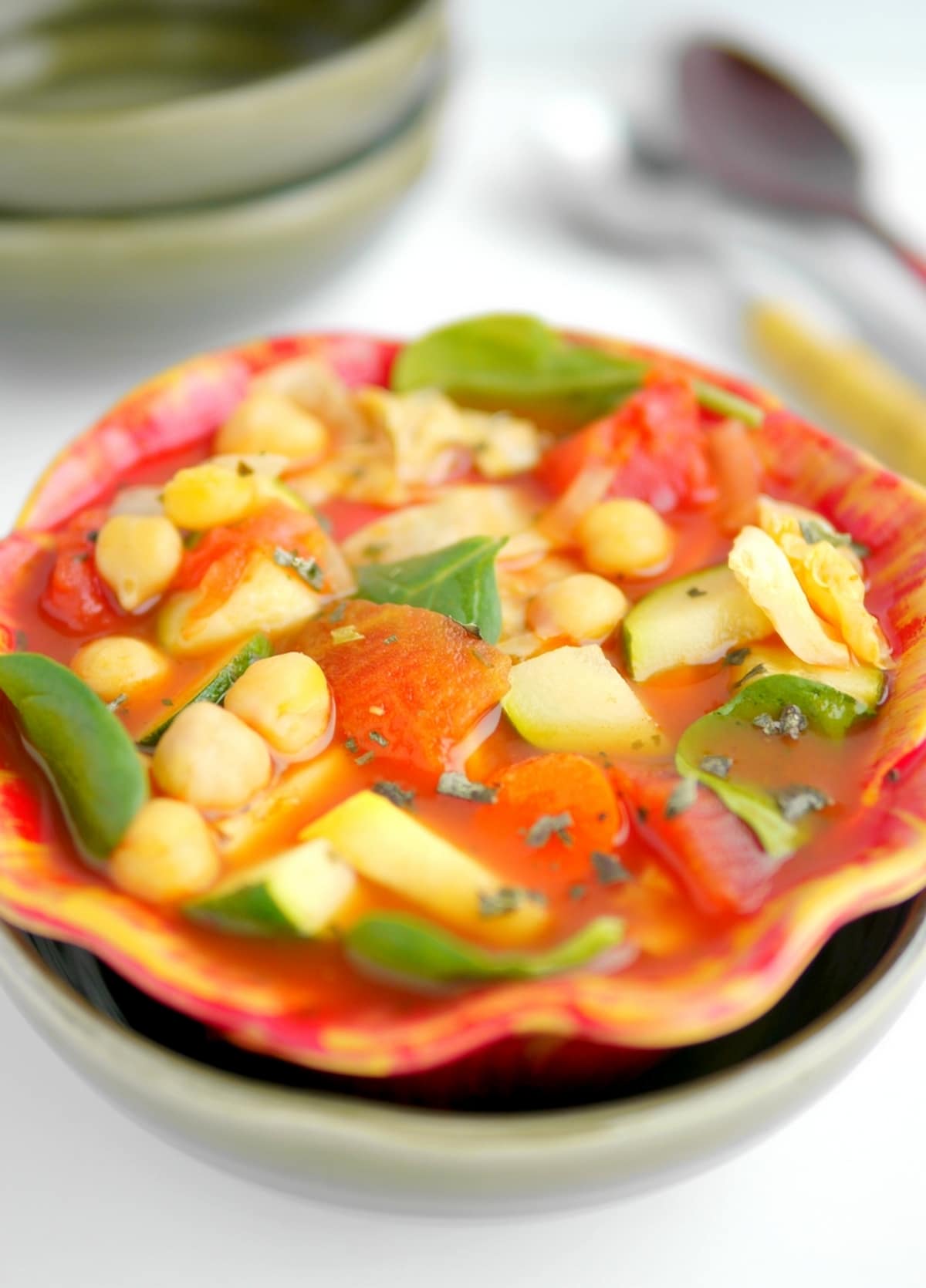 This Skinny Italian Vegetable Soup is perfect when you’re in the mood for something light and healthy. At just 130 calories per cup, it’s a guilt-free feast whenever you want. soup with vegetables
