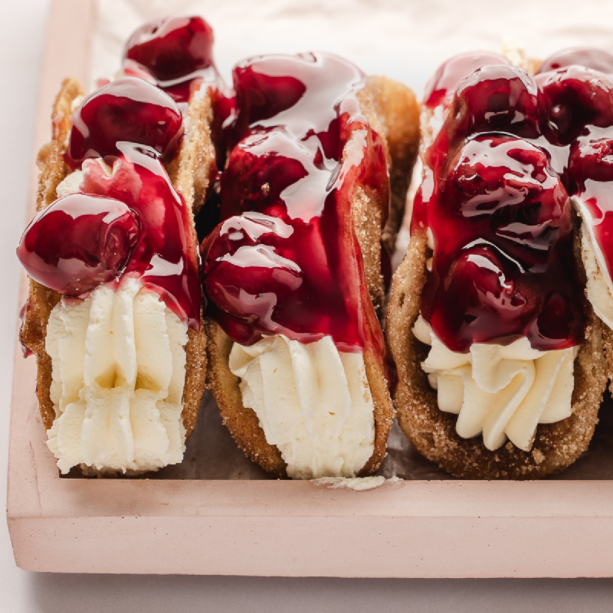 cherry cheesecake tacos