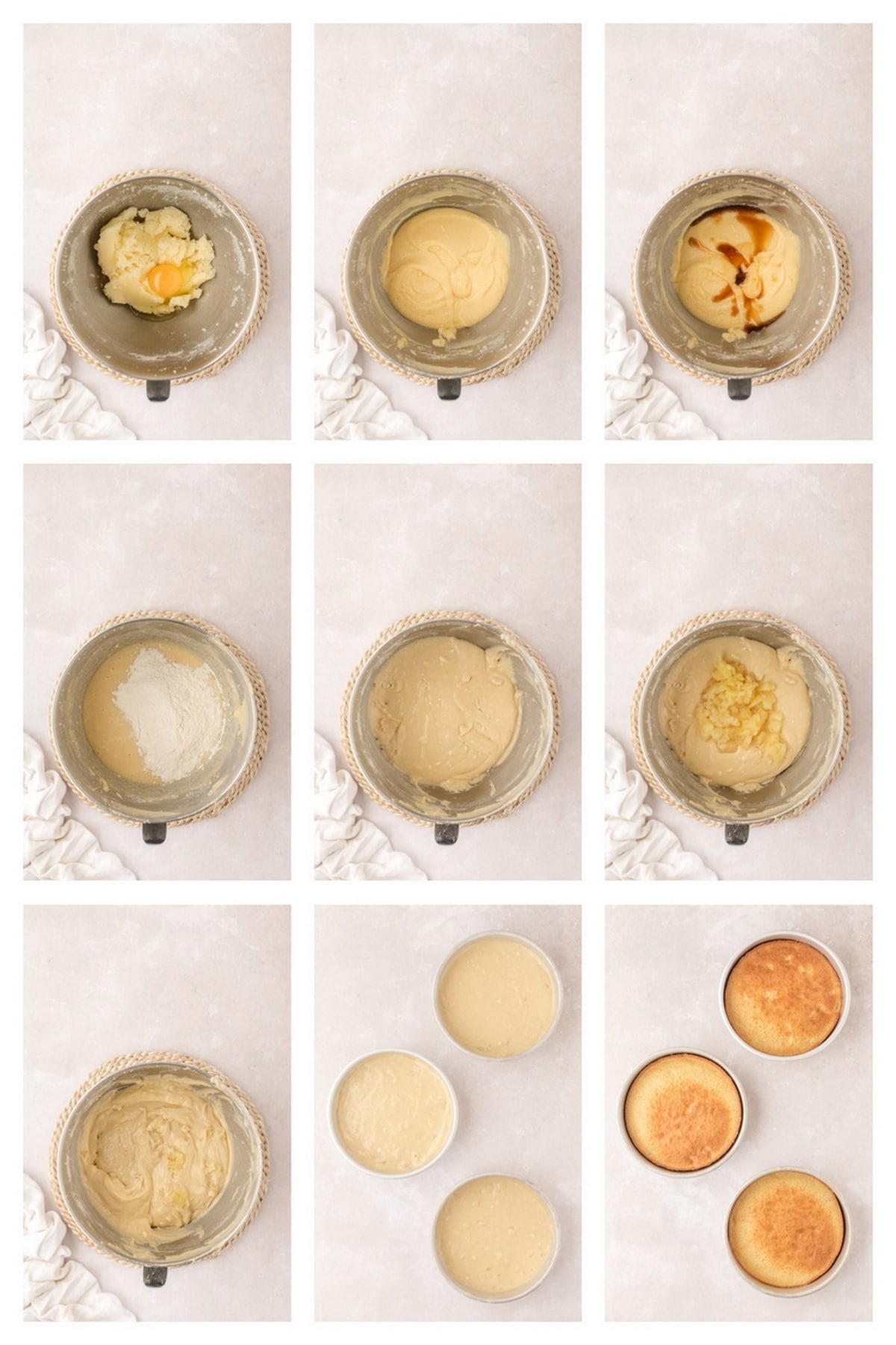 recipe instructions for a three layer cake