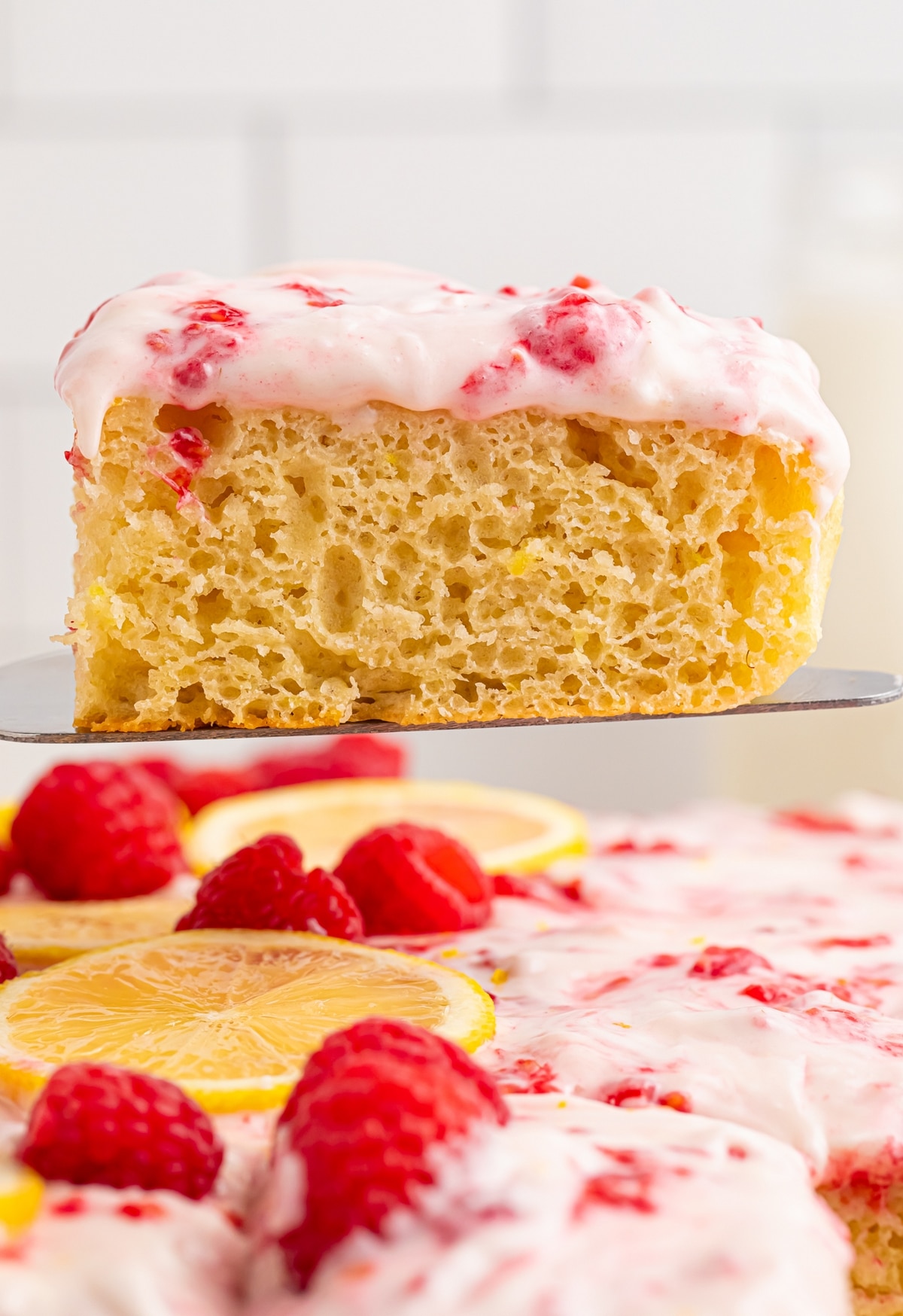 frosted raspberry sheet cake