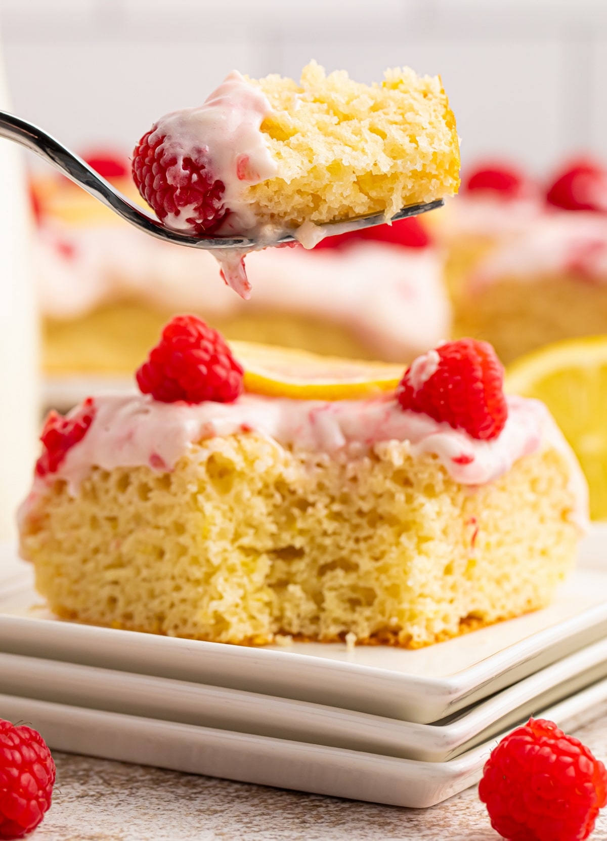 lemon raspberry frosted sheet cake