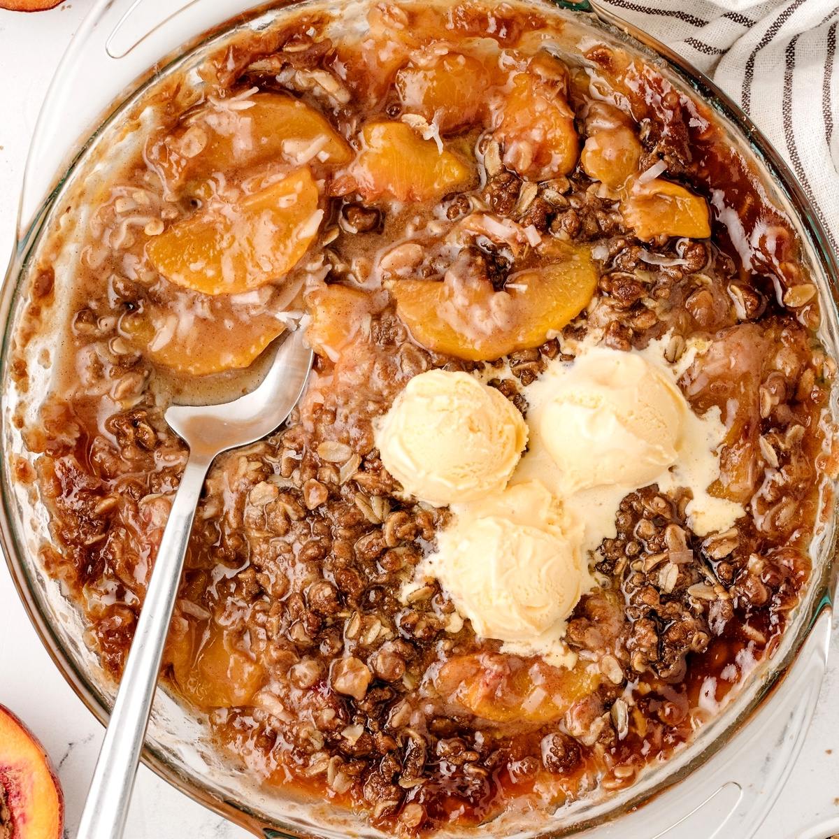 coconut peach crisp