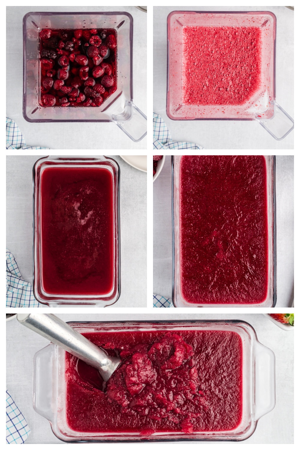 How to make a red wine slushie at home Step-by-step process for making red wine slushie with blender, strainer, and freezer container