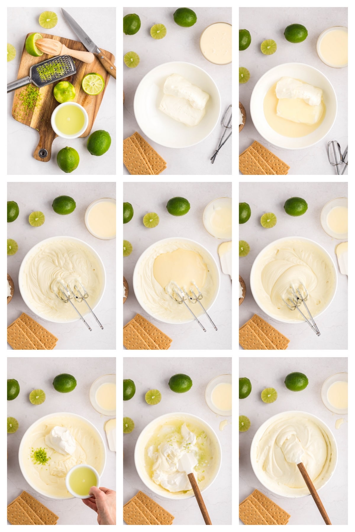 How to make Key Lime Pie Dip. step by step process making the dessert dip