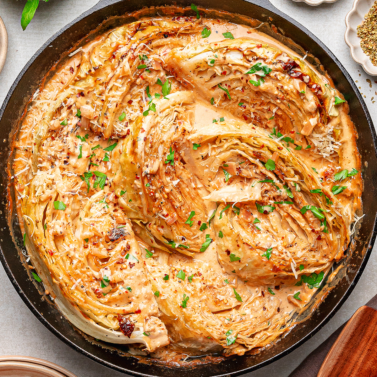Marry Me Melting Cabbage with Creamy Tuscan Sauce